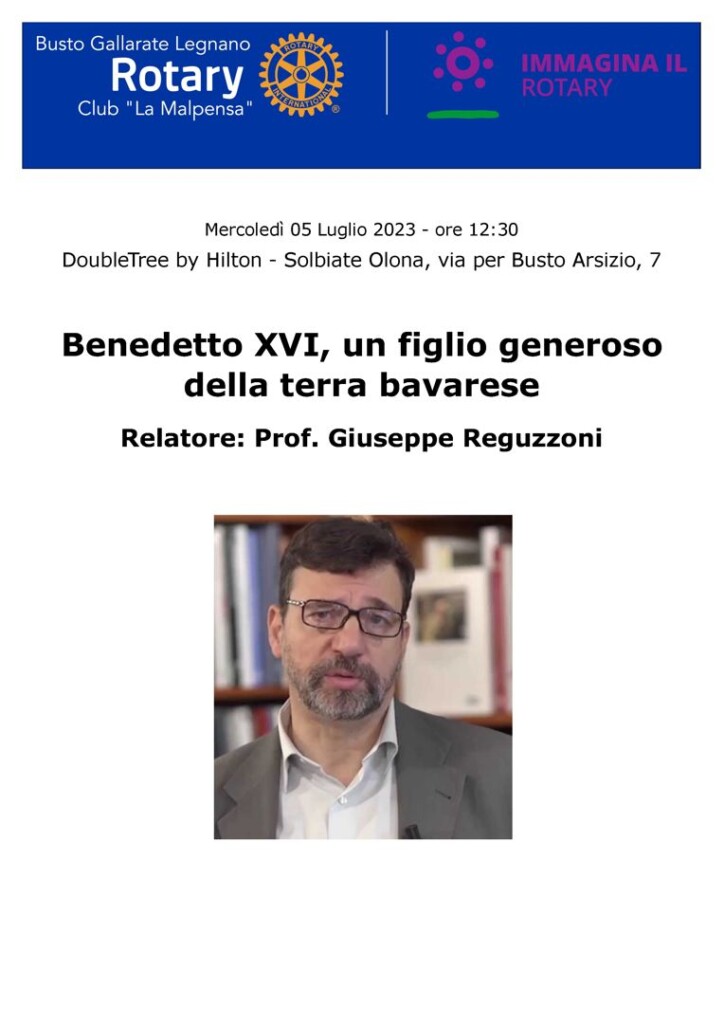 Reguzzoni - Benedetto XVI, un figlio generoso della terra bavarese - 05 07 2023