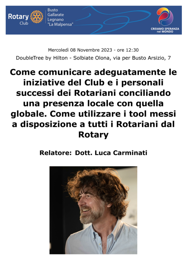 Carminati - Come comunicare adeguatamente le iniziative del Club - 15 11 2023